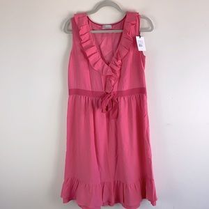 Red Valentino  Dress Abiti Donna Pink Bubble with Ruffles Knee Length size 8